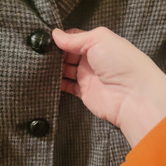 Vintage 90s Womens Floral Embroidered Houndstooth Blazer Size M Wet Seal - Picture 9 of 9